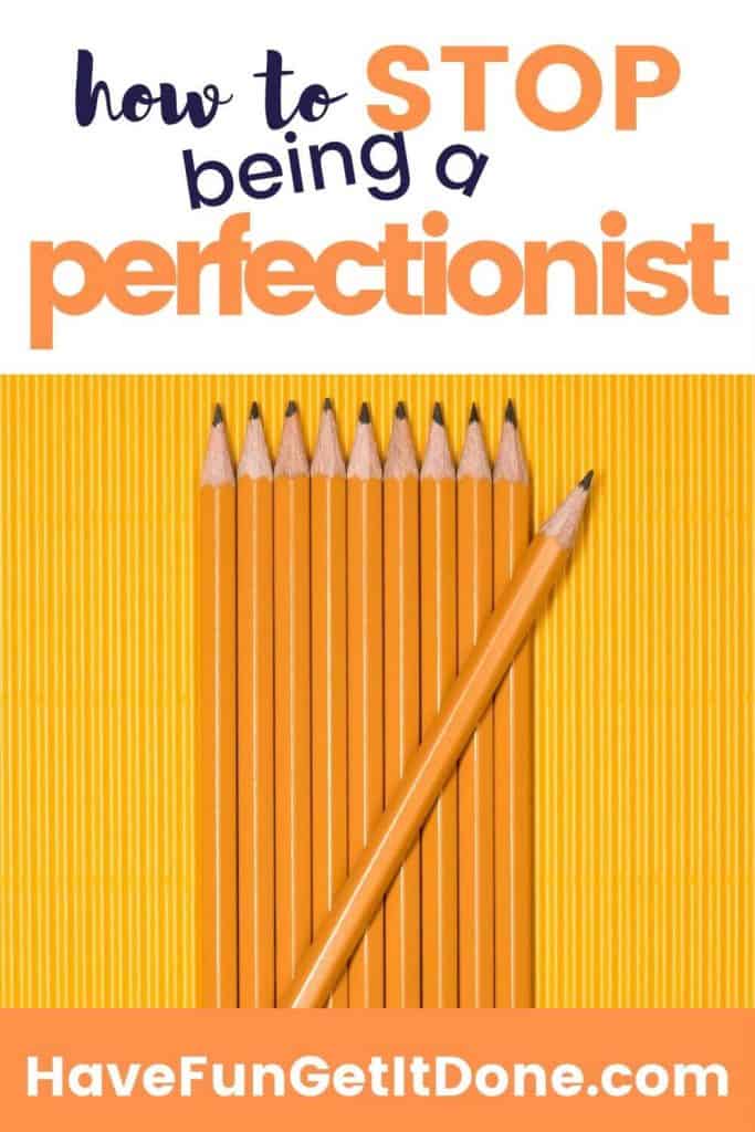 Pencils lined up with one off, to encourage people to stop being a perfectionist